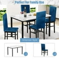 thumbnail image 4 of Kitchen Table and 4 Chairs Set, Metal Kitchen Table Sets Faux Marble Rectangular Breakfast Table w/Metal Legs & Black Finish Frame, Dining Table Sets for an Apartment Breakfast, SS1308, 4 of 10