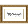 thumbnail image 1 of Murdock, Ramona 14x9 Gold Ornate Wood Framed with Double Matting Museum Art Print Titled - Dancing Zebras, 1 of 4