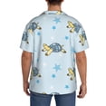 thumbnail image 5 of Wukai Cartoon Turtle Men's Casual Short-Sleeve Button Down Shirt - Lightweight Summer Dress Shirt for Daily Wear-Large, 5 of 7