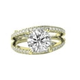 thumbnail image 3 of D-F VS 8.50MM Moissanite Engagement Ring With Diamonds (1.9 ct Moissanite Weight, 2.7 ctw dew) Multi Band 3 bands 14K Gold, 3 of 3