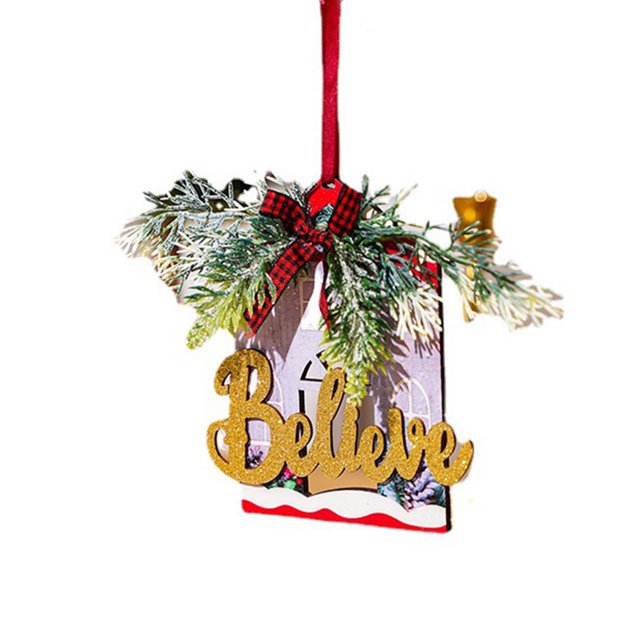 Bewildely Colgante de Navidad Chimenea Árbol de Navidad Decoración colgante Festival de vacaciones Atmósferas Pieza de Regalo Escaparate Puerta Kits de decoración para fiestas Casa Bewildely HA069785-01