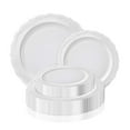 thumbnail image 2 of Smarty 10" White Vintage Round Disposable Plastic Dinner Plates 120ct, 2 of 7