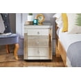 thumbnail image 5 of Furniturebox Italian Mirrored Nightstand - 3 Drawers Stunning Finish Bright Modern Bedside Table, 5 of 7