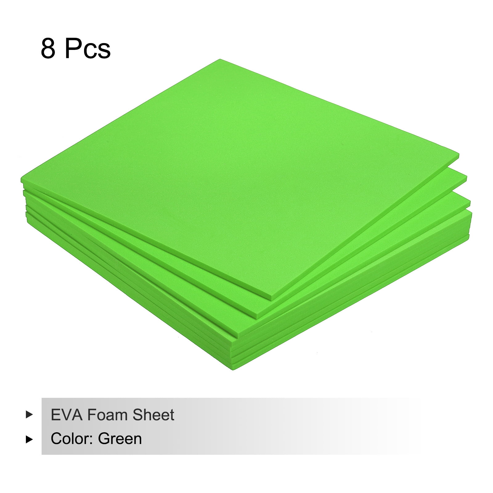 EVA Foam Sheets Green 9.8 Inch x 9.8 Inch 5mm Thick Crafts Foam Sheets Pack of 8