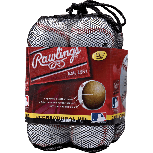 Rawlings 8U Official League OLB3 Practice Youth Baseballs in Mesh Bag