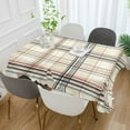 thumbnail image 2 of Yayeee Tablecloths 54" x 54" Rectangle Wrinkle Resistant Party Table Cover, Beige Plaid Pattern, 2 of 8