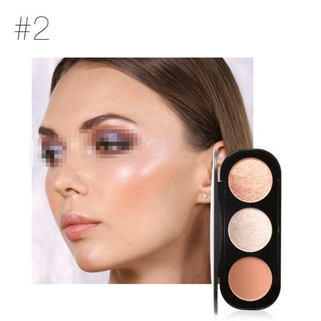 Bronzer Palette,Fosa FOCALLURE 3 Types 3 Colors Blush Highlighter Bronzer Palette Contour Shadow Powder Face Mankeup,Blush