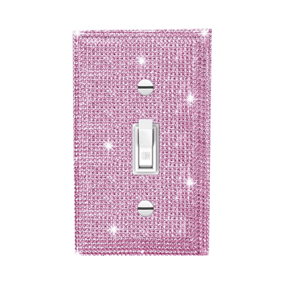 Bling Outlet Cover,Light Shiny Switch Cover,Rhinestones Wall Plates Cover,Pink Shiny Rhinestones Cover,Wall Plate Decorative