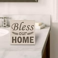 thumbnail image 4 of Zomyto 7"x7" House Decor Wooden Box Sign Home Decor, Bless Our Home Wood Box Sign Block, 4 of 5