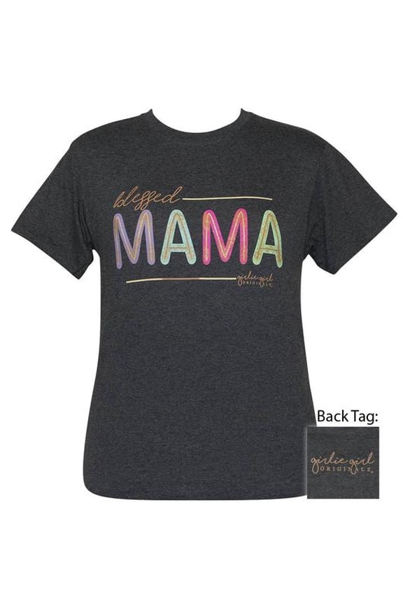 Girlie Girl Originals Preppy Blessed Mama Glitter T-Shirt
