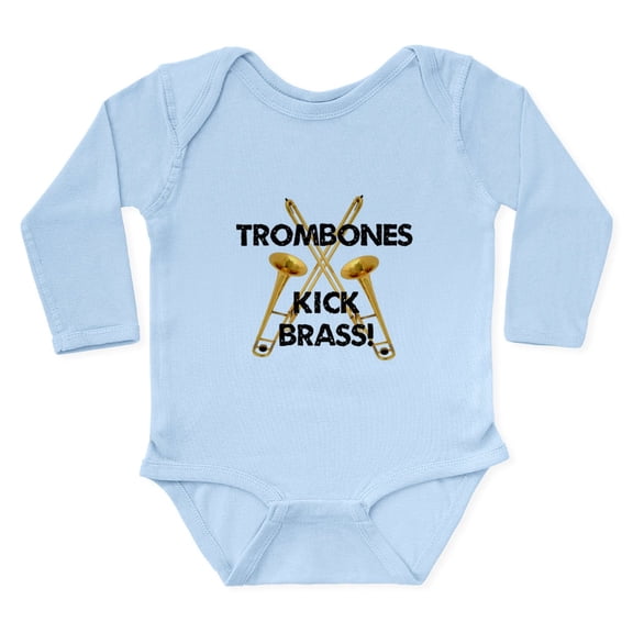 CafePress - Trombones Kick Brass Body Suit - Long Sleeve Cotton Baby Bodysuit