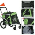 thumbnail image 2 of Aosom 2 in 1 Bike Trailer, Foldable Dog Bike Stroller with Aluminum Frame, Quick Release Wheels, Safety Leash, Anti-Slip Mat, Hitch Coupler, Reflectors, Flag for Medium Dogs, Green, 2 of 5