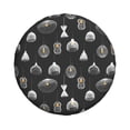thumbnail image 4 of Spare Tire Cover, Light Bulb Print Grey Wheel Cover Tire Covers For Trailers Car Truck Camper Universal Tire Covering Fits Diameter14"-17", 4 of 4