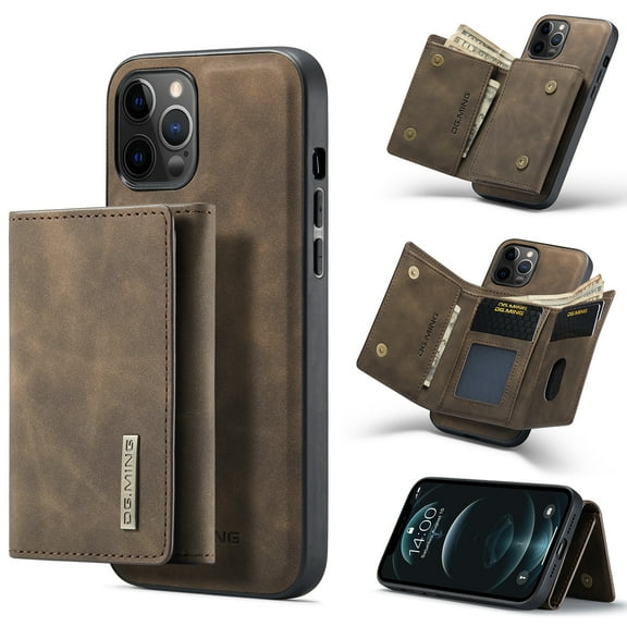 Allytech Case for iPhone 11 Pro, Premium PU Leather Microfiber Lining Credit Card Holder Cash Pocket Double Magnetic Closure Detachable Wallet Case Cover for iPhone 11 Pro 5.8 inch 2019, Coffee