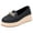 Black, variant on Women's Platform Wedge Loafers with Metal Rhinestone Chain Casual Non Slip Business Dress Shoes Pink Size 6
