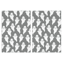 2 Pcs Funny Kitchen Towels,Gray Halloween White Ghosts Microfiber Dish Towels,Kitchen Tea Towels,Kitchen Towel Set (18" X 26")
