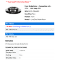 thumbnail image 2 of Front Brake Rotor - Compatible with 1974 - 1988 Jeep J20 1975 1976 1977 1978 1979 1980 1981 1982 1983 1984 1985 1986 1987, 2 of 2