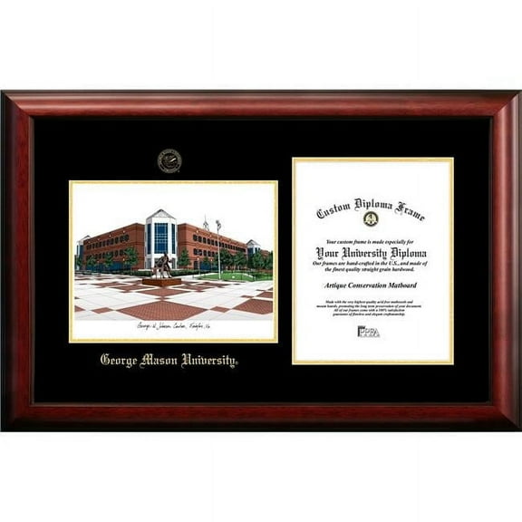 Campus Images VA997LGED George Mason University Gold embossed diploma frame with Campus Images lithograph
