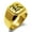 Gold, variant on Stainless Steel Letter K Initial Old English Monogram Engraved Engraved Square Flat Top Biker Style Polished Signet Ring