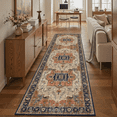 thumbnail image 2 of Runner Rugs for Hallway, 2x8 Washable Soft Non Slip Floor Rugs for Kitchen, Modern Mat for Living Room Bedroom Entryway Beige & Brick, 2 of 7