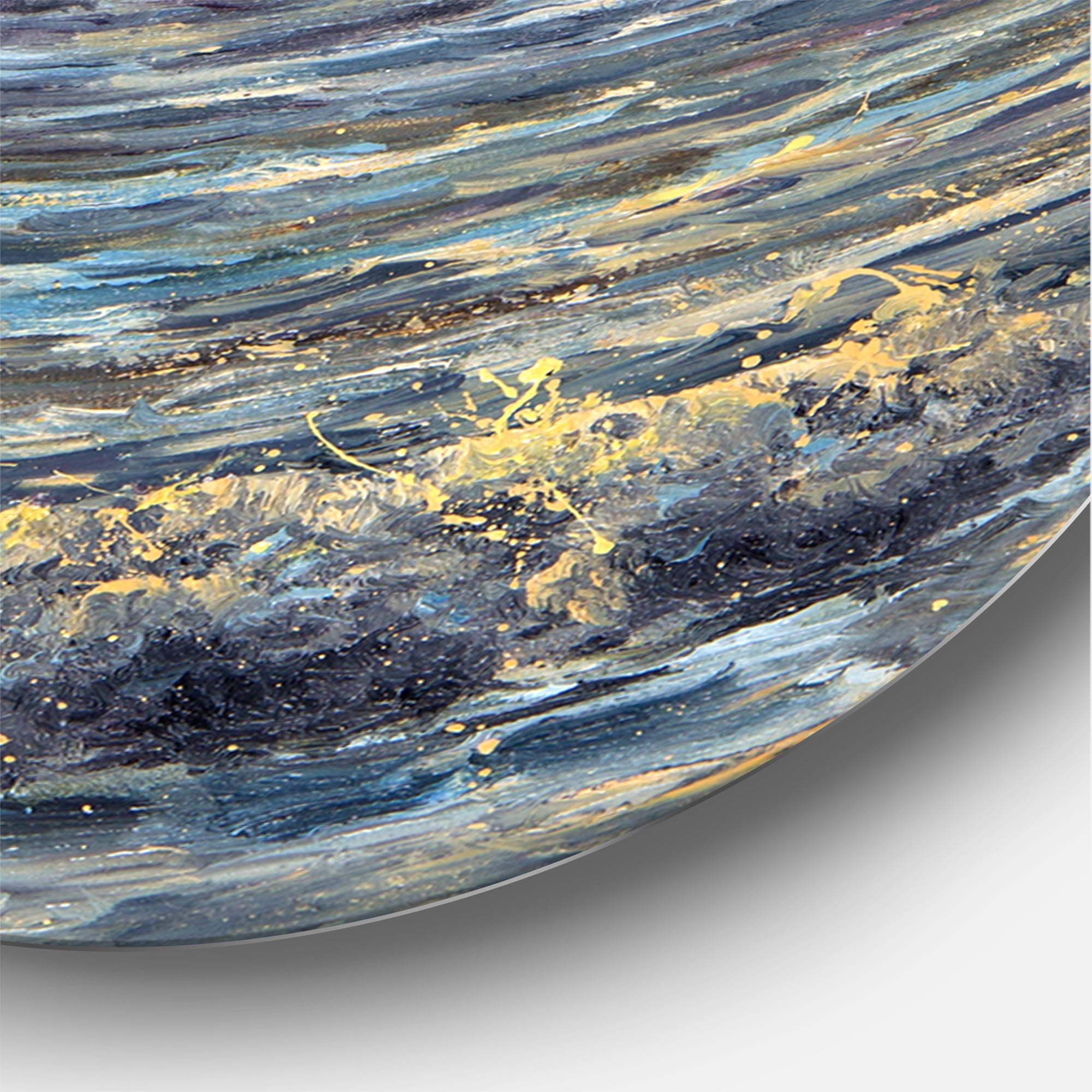 Designart 'Sailship On The Ocean At Morning' Nautical & Coastal Circle Metal Wall Art 23x23 - Disc of 23