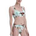 thumbnail image 2 of Daiia Cute Pug Dogs printed 2 piece Swimsuit Bikinis for Women High Waisted Racerback Bathing Suits Summer Tummy Control Scoop Neck Swimwear-X-Large, 2 of 8