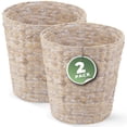 thumbnail image 1 of Juego de 2 Botes de Basura Blancos de Mimbre 84ECO, 1 of 7
