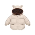 thumbnail image 2 of LYHao Toddler Kids Baby Boys Girls Winter Warm Solid Coats Bear Ears Hooded Padded Jacket Outwear Girls Jacket Coat,Sizes 18-24 Months, 2 of 6