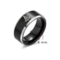 thumbnail image 4 of Bling Jewelry Mens Laser Etched Square Compass Freemason Masonic Titanium Band Ring Comfort Fit 8MM, 4 of 5