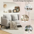 thumbnail image 6 of FFH 3-Seater Fabric Lounge Sofa with 3 Pillows & Deep Seat, Modern Comfy Upholstered Couch with Wood Legs, 80.5"*34"*34", 6 of 8