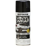 Black, Rust-Oleum Automotive Vinyl Wrap Peelable Coating Gloss Spray Paint-352724, 11 oz, 6 Pack