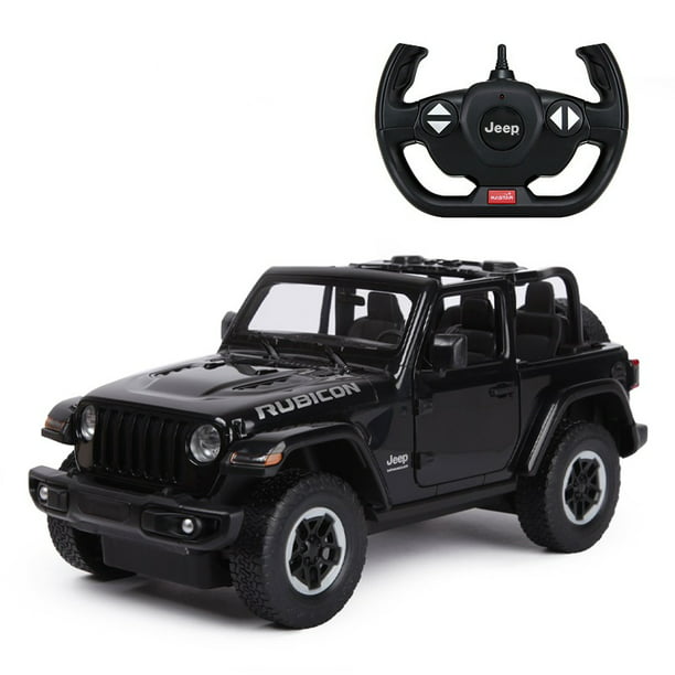  Rastar .4Ghz Control Remoto / Jeep Wrangler Rubicon Licencia RC Modelo de Coche con Puertas Abiertas Negro