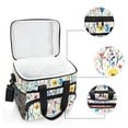 thumbnail image 6 of FORMRS Insulated Cooler Bag 24 Cans Capacity Soft Leakproof Lunch Box with Side Pockets, Blue Wildflower Pattern, 6 of 7