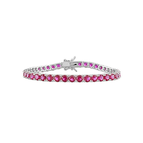 14.50 Carat (Ctw) Lab-Created Ruby Tennis Bracelet in Sterling Silver (7.25 inches) for Women