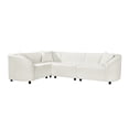 thumbnail image 3 of Christopher Knight Home 104" Modern L-Shaped Curved Sectional Sofa with Premium Boucle Upholstery, Beige, 3 of 10