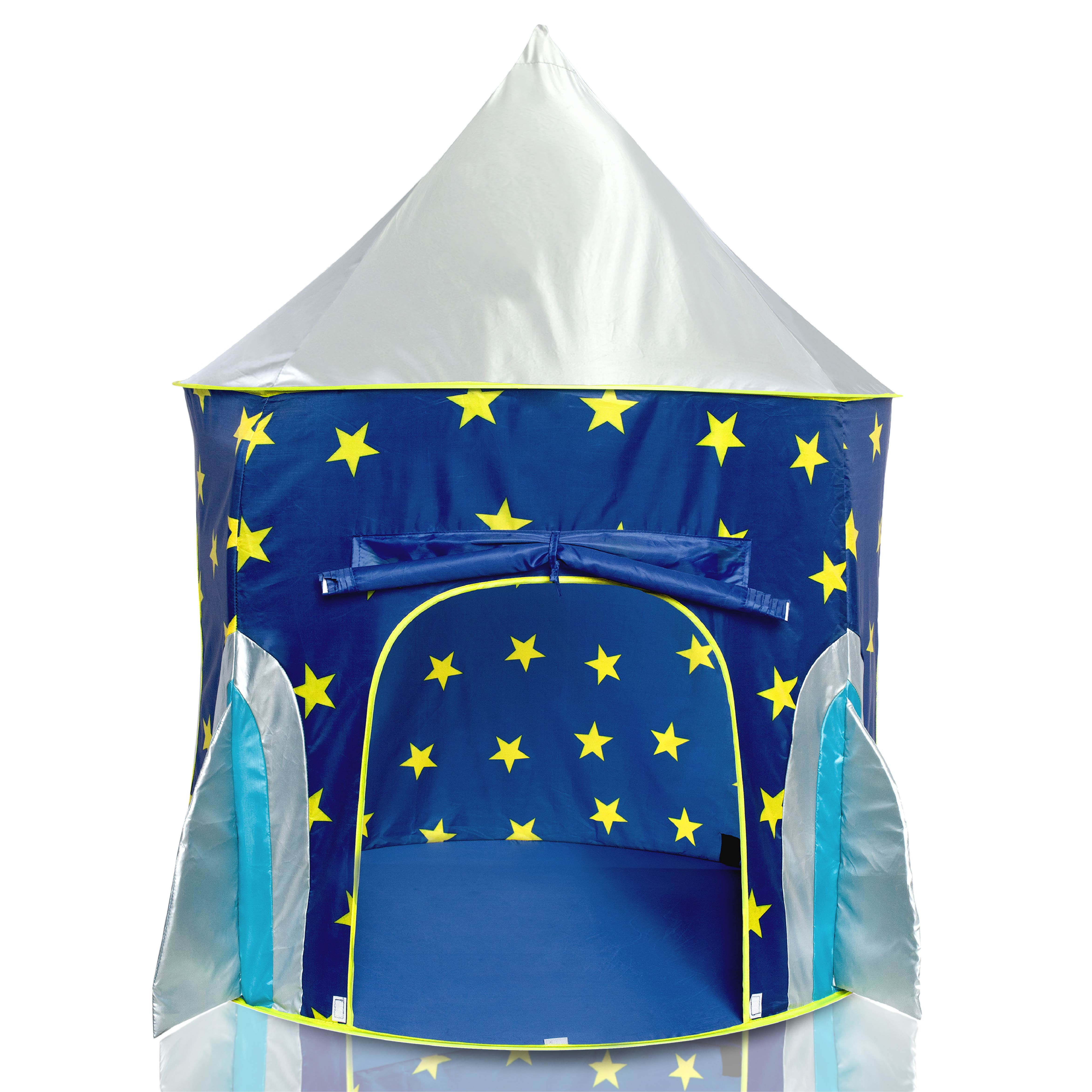 Playz 5-in-1 Rocket Ship Play Tent for Kids With Dart Board Tic Tac Toe Maze for sale online 