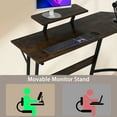 thumbnail image 5 of CL.HPAHKL L-Shaped Monitor Stand and Large Wooden Gaming Desk, Brown, 5 of 8