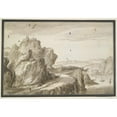 thumbnail image 2 of Circle of Gillis Neyts 14x11 Black Ornate Wood Framed Double Matted Museum Art Print Titled: Road Leading to a Church (17th&nbsp;Century), 2 of 5