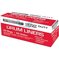 STEELCOAT FG-P9934-10A Drum Liner, 55 gal Capacity, 2 mil Thick, Clear