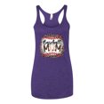 thumbnail image 3 of Baseball Mom Jaguar Print Sports Tri-Blend Racerback Tank Top, Purple Rush, Large, 3 of 5