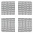 thumbnail image 1 of Abstract Coaster Set of 4, Intertwined Oriental Design of Floral Motifs Monochromatic Illustration, Square Hardboard Gloss Coasters, Standard Size, White Charcoal Grey, by Ambesonne, 1 of 2