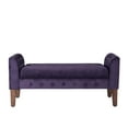 thumbnail image 4 of HomePop Velvet Tufted Storage Bench and Settee, 50"W x 18"D x 23"H, Purple, 4 of 11