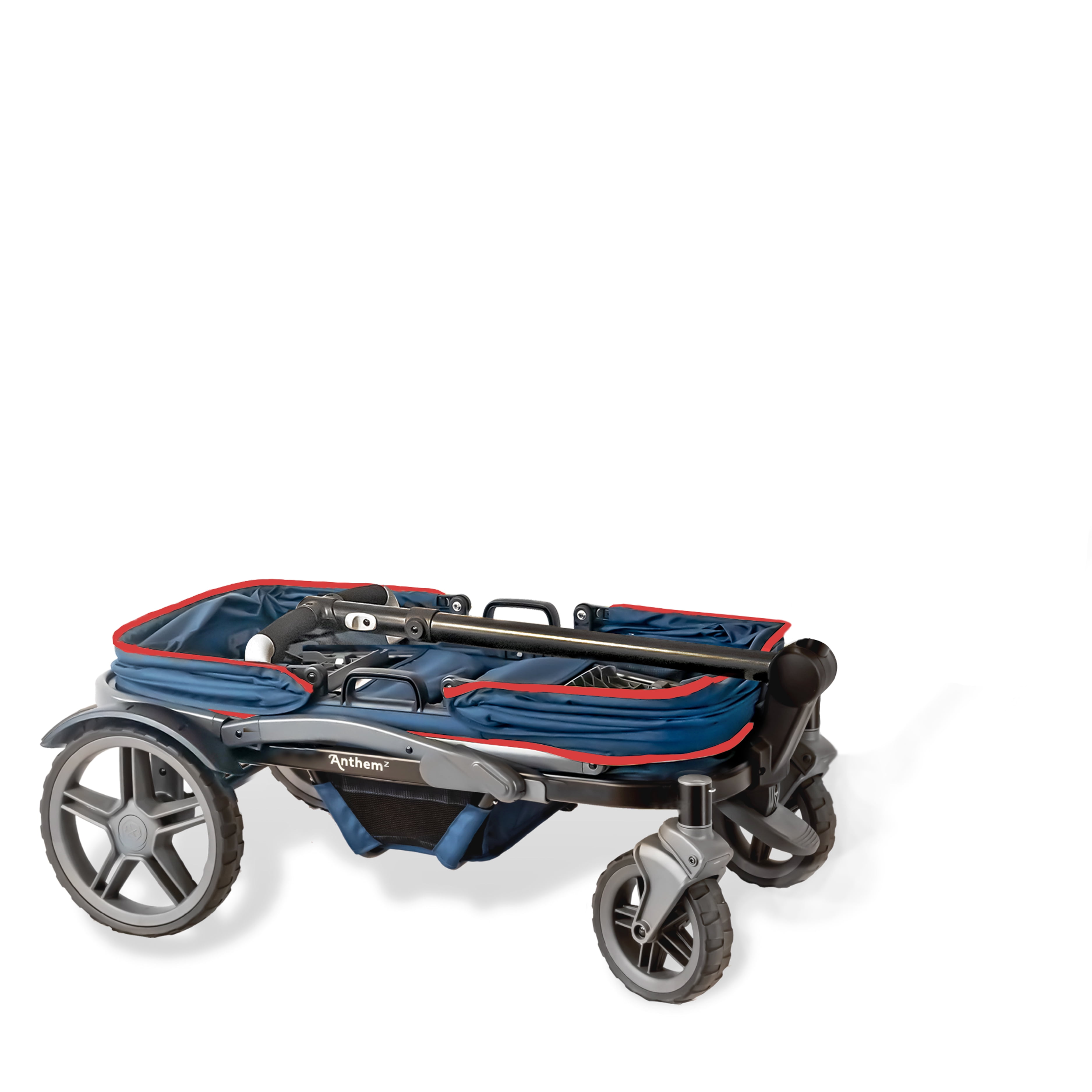 Gladly Family AnthemZ All-Terrain 2-Seater Wagon Stroller, Foldable, Wild Berry, 42 lbs., Adult Usage