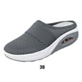 thumbnail image 4 of Qarigey Zapatillas de cuña para mujer, zapatillas informales de malla con cojín de aire, zapatos Vintage, sandalias, plataforma Calzado Gris 38 yardas, 4 of 6