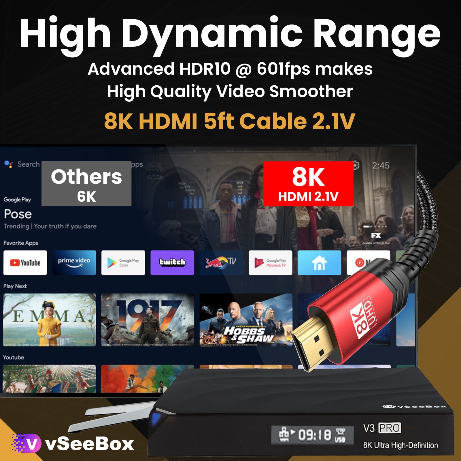 vSeeBox V3 Pro: Android 11, 4GB/64GB, Voice Control, WiFi 6, 8K HDMI, Backlit Keyboard - Walmart.com vSeeBox V3 Pro: Android 11, 4GB/64GB, Voice Control, WiFi 6, 8K HDMI, Backlit Keyboard - Walmart.com