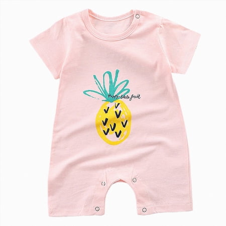 Dagaeig Baby Boy Girl Romper 0 3 6 9 12 18 24 Months Baby Boy Summer Romper Cotton Jumpsuits Short Sleeve Cute Graphic Thin Romper Baby Infant Jumpsuis Ouftits Size 0-6 Months
