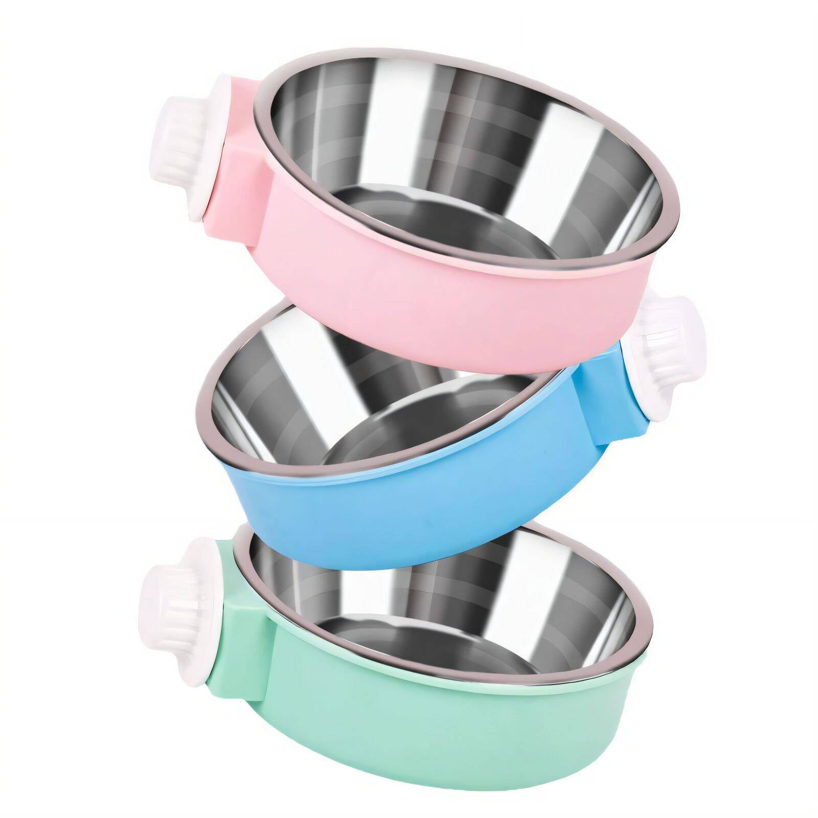 BESTSKY 5Pcs Cat Food Bowl,Anti-Spill Function Cat Bowls,Premium Stainless Steel Material Elevated Dog Bowls