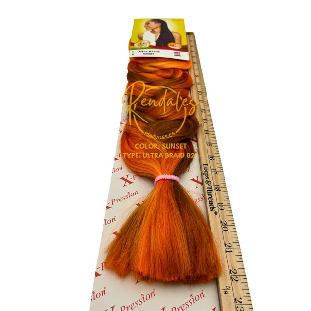 X-Pression Ultra Braid, Braiding Hair Extensions African Kinky, 82" Uncut Synthetic Fiber for Variety of Lengths, 100% Kanekalon, Soft & Shiny, Ready for Hot Water Use, 165g