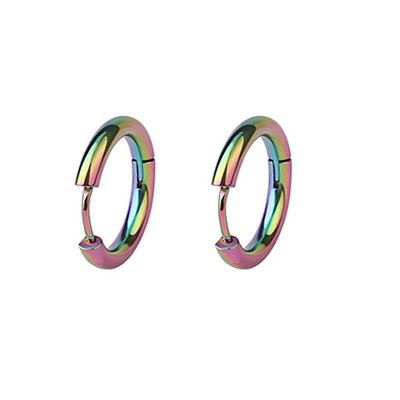 Pendientes con hebilla para la oreja con forma de anillo redondo de acero de titanio de 2,5 de espesor, con personalidad para hombres y mujeres