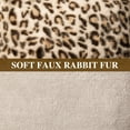 thumbnail image 3 of Sanmadrola Decorative Throw Pillow Covers 18x18 Plush Leopard Faux Rabbit Fur Cozy Super Soft Luxury Set of 2 Throw Pillow Cover for Christmas Sofa Couch Bed Living Room Home Decor, 3 of 8